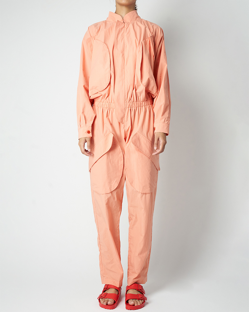 Paradised apricot voile Flight Suit with utility pockets