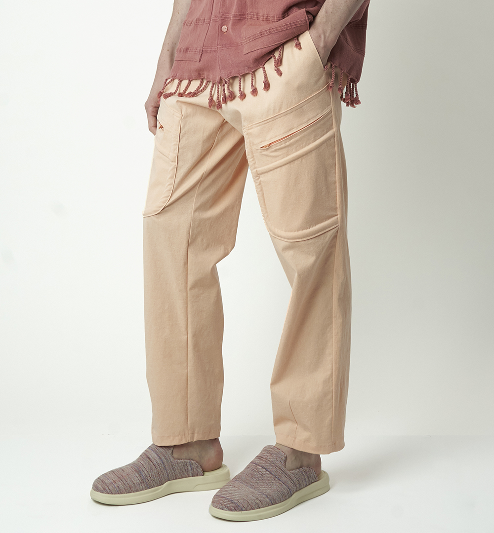 Paradised sunbleached apricot Otto pants with utility pockets